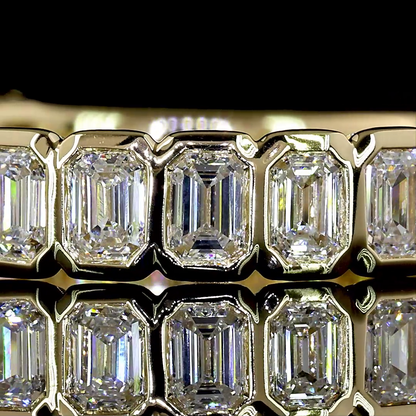 0.96 CTTW Emerald Lab Diamond 3/4 Eternity Band (E Color and VS Clarity)