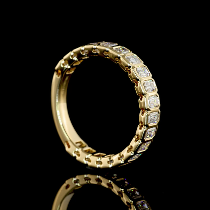 0.96 CTTW Emerald Lab Diamond 3/4 Eternity Band (E Color and VS Clarity)