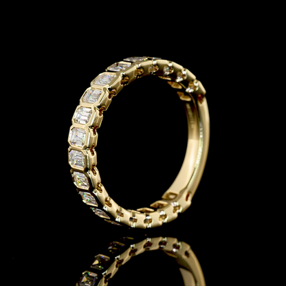 0.96 CTTW Emerald Lab Diamond 3/4 Eternity Band (E Color and VS Clarity)
