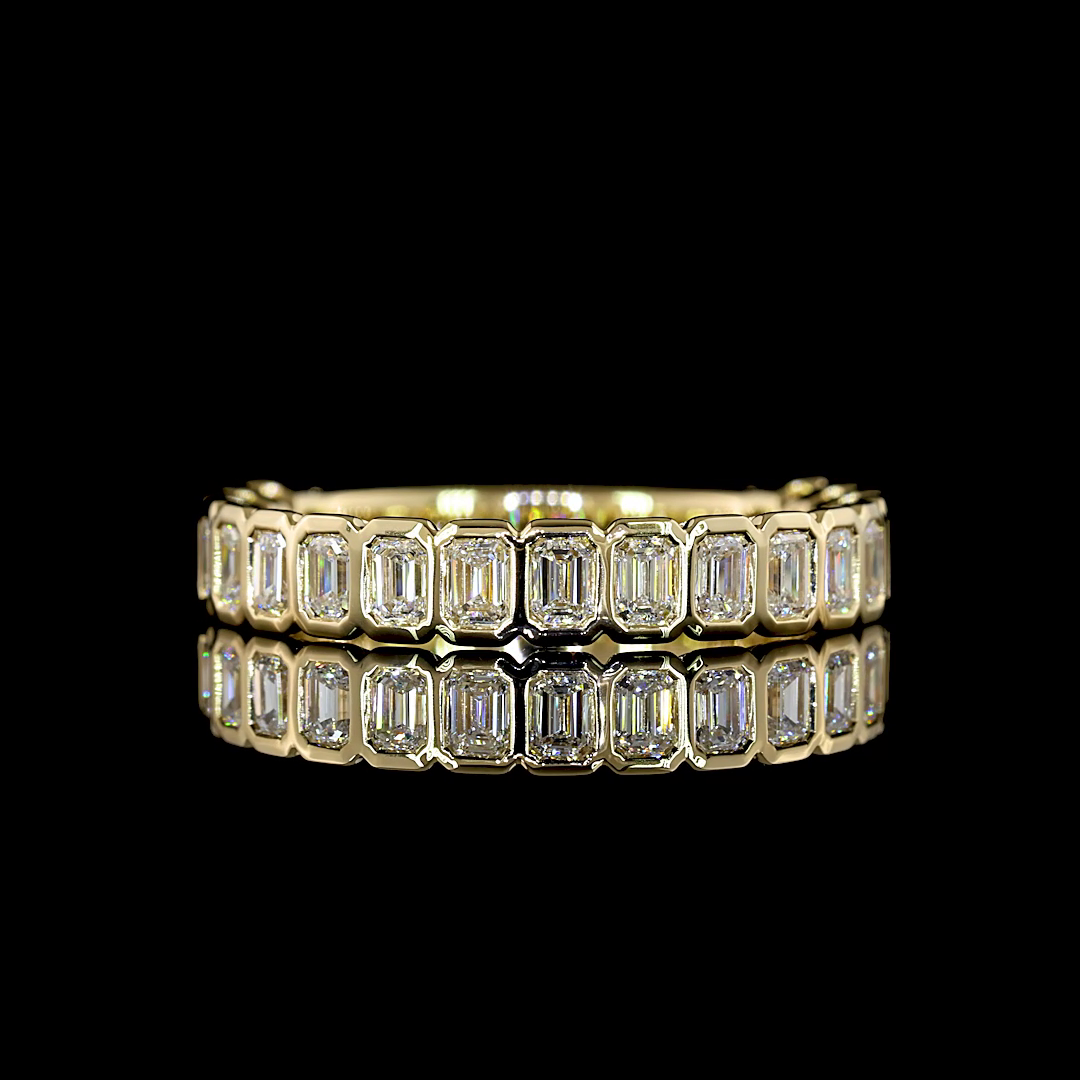 1.34 CTTW Emerald Lab Diamond 3/4 Eternity Band (E Color and VS Clarity)