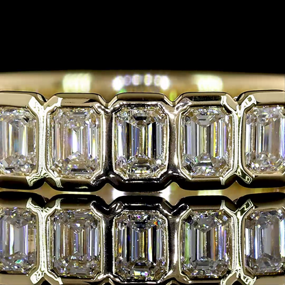 1.34 CTTW Emerald Lab Diamond 3/4 Eternity Band (E Color and VS Clarity)