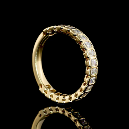 1.34 CTTW Emerald Lab Diamond 3/4 Eternity Band (E Color and VS Clarity)