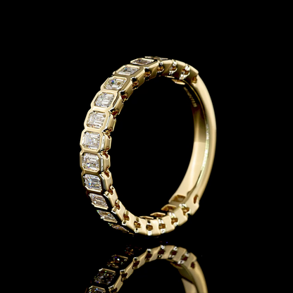 1.34 CTTW Emerald Lab Diamond 3/4 Eternity Band (E Color and VS Clarity)