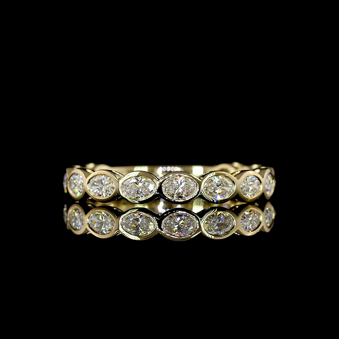 0.91 CTTW Oval Lab Diamond 3/4 Eternity Band (E Color and VS Clarity)
