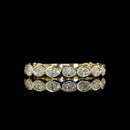0.91 CTTW Oval Lab Diamond 3/4 Eternity Band (E Color and VS Clarity)