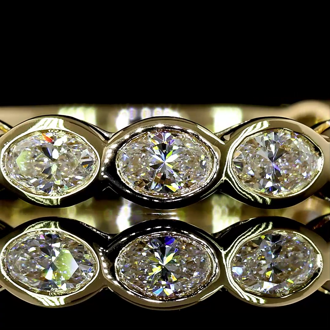 0.91 CTTW Oval Lab Diamond 3/4 Eternity Band (E Color and VS Clarity)