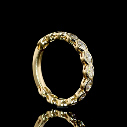 0.91 CTTW Oval Lab Diamond 3/4 Eternity Band (E Color and VS Clarity)