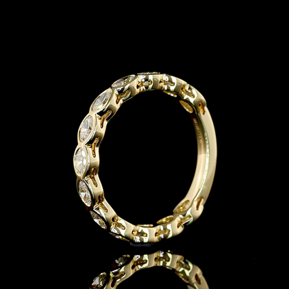 0.91 CTTW Oval Lab Diamond 3/4 Eternity Band (E Color and VS Clarity)