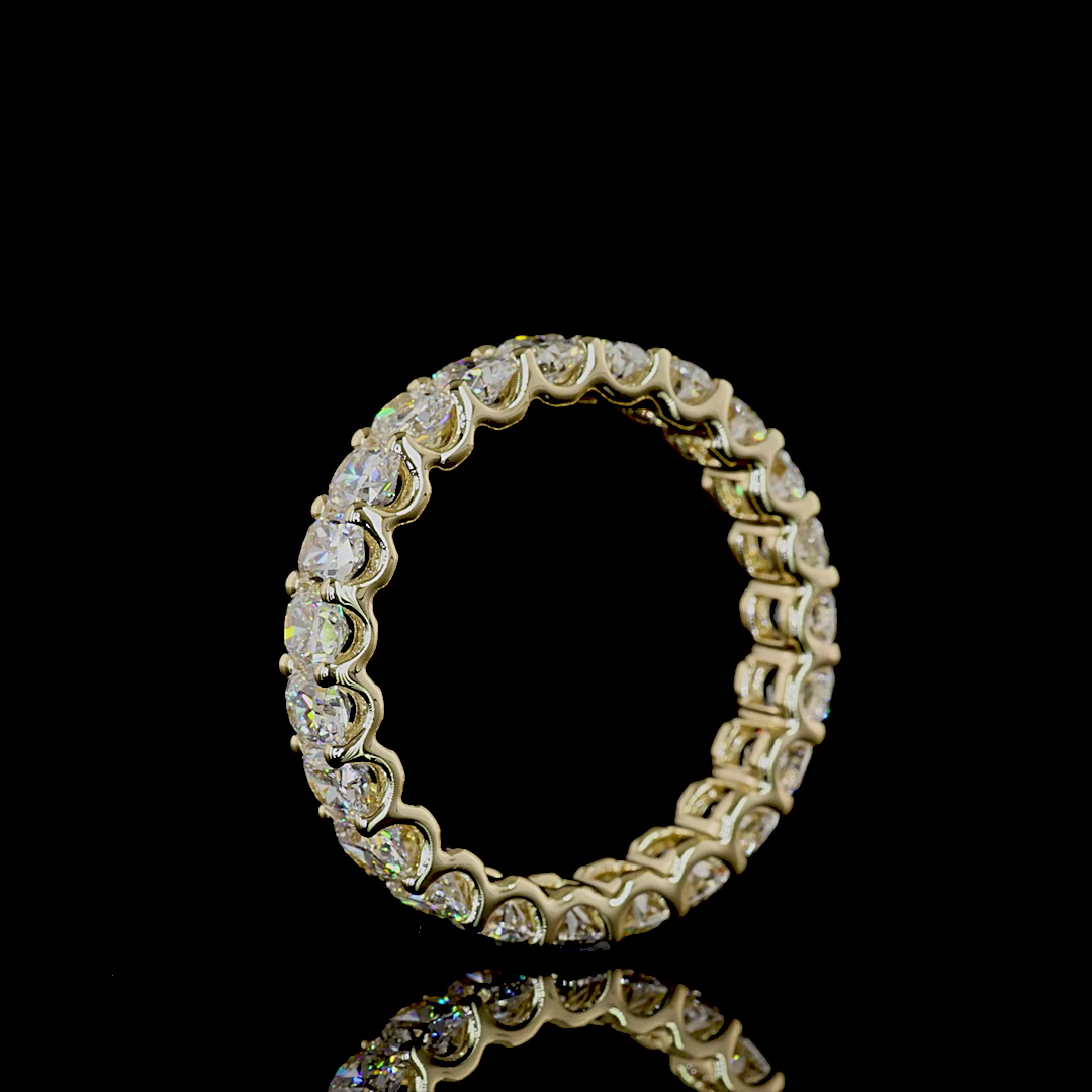 2.31 CTTW Cushion Brilliant Lab Grown Diamond Full Eternity Sz. 4.5 (E Color and VS Clarity)