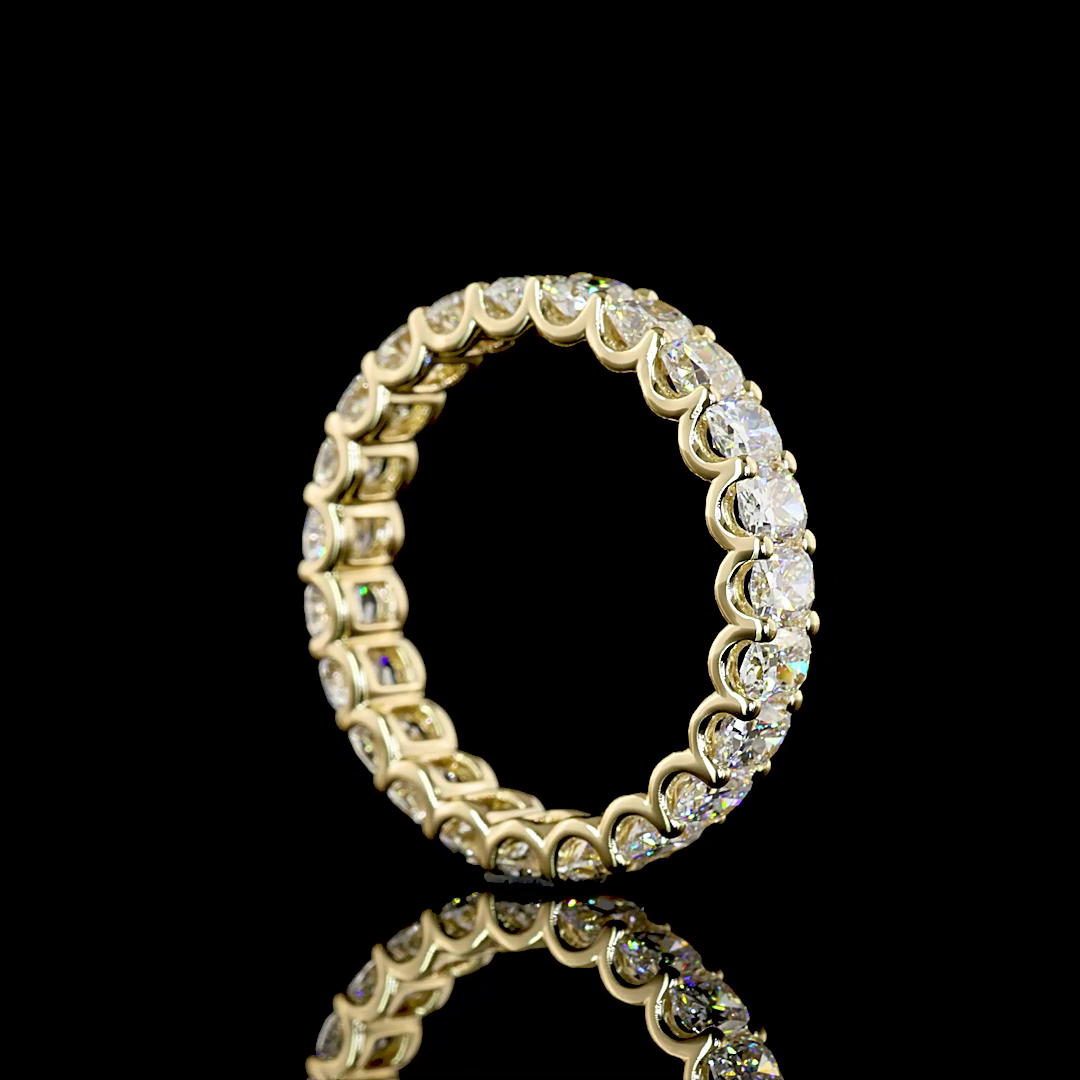 2.54 CTTW Cushion Brilliant Lab Diamond Full Eternity (E Color and VS Clarity)