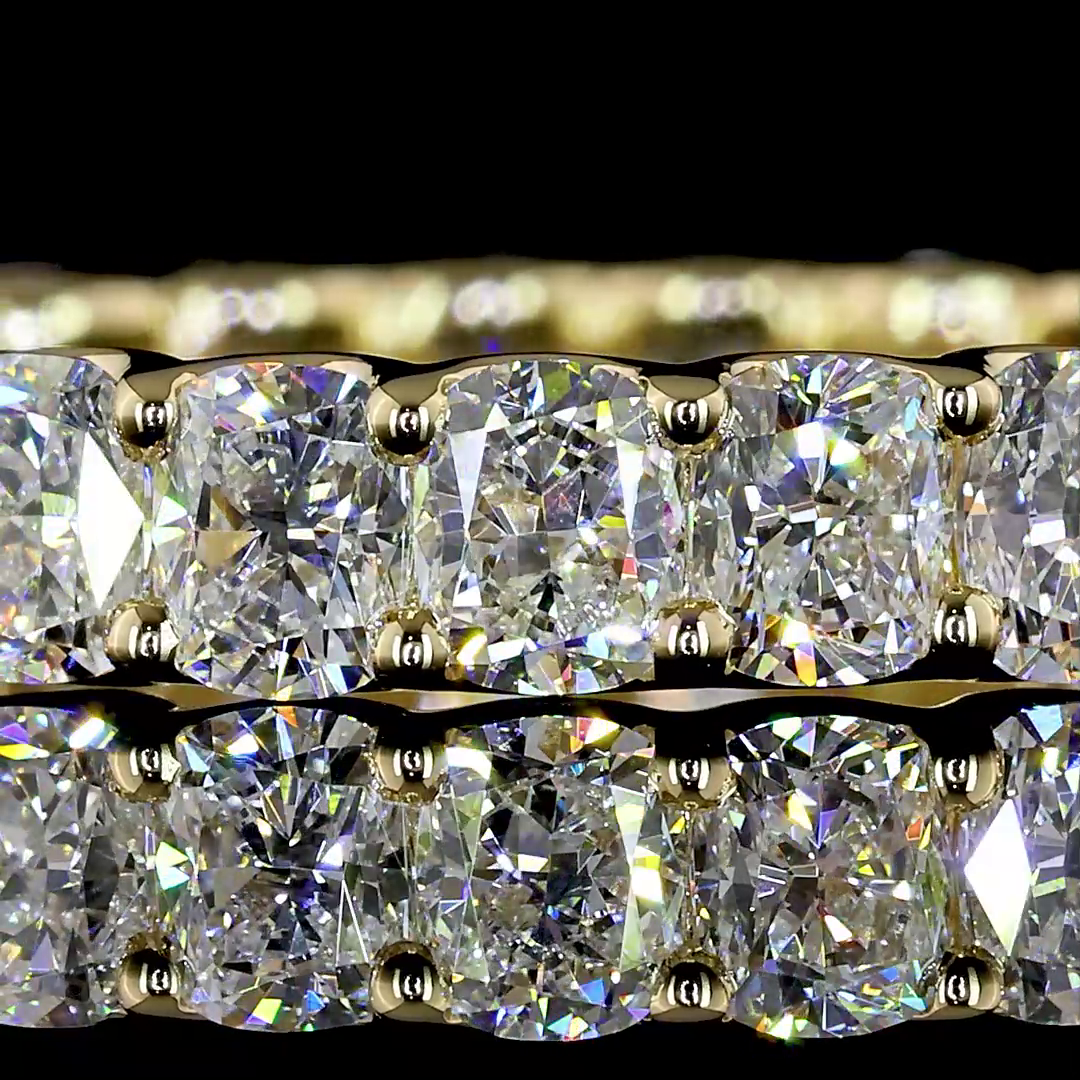 2.68 CTTW Cushion Brilliant Lab Diamond Full Eternity (E Color and VS Clarity)