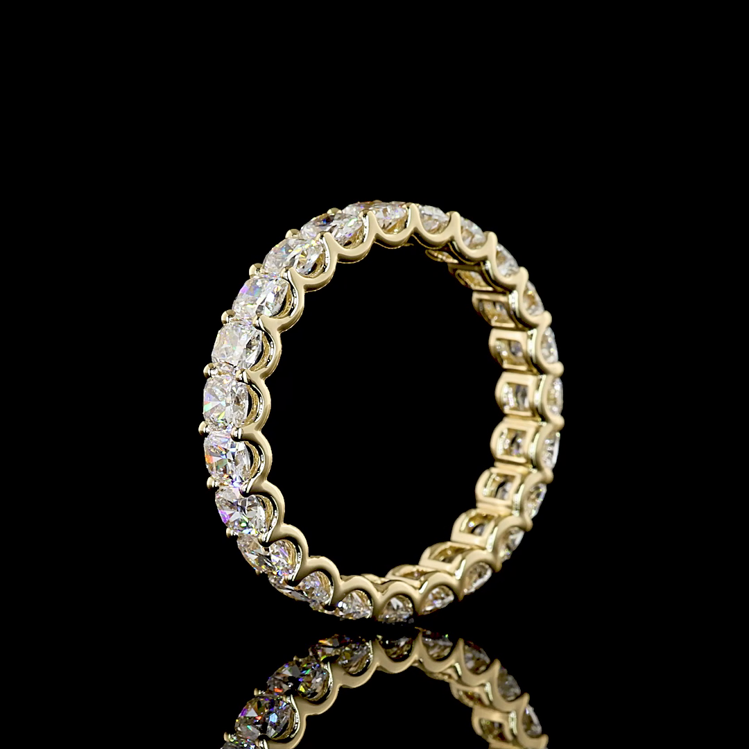 2.68 CTTW Cushion Brilliant Lab Diamond Full Eternity (E Color and VS Clarity)