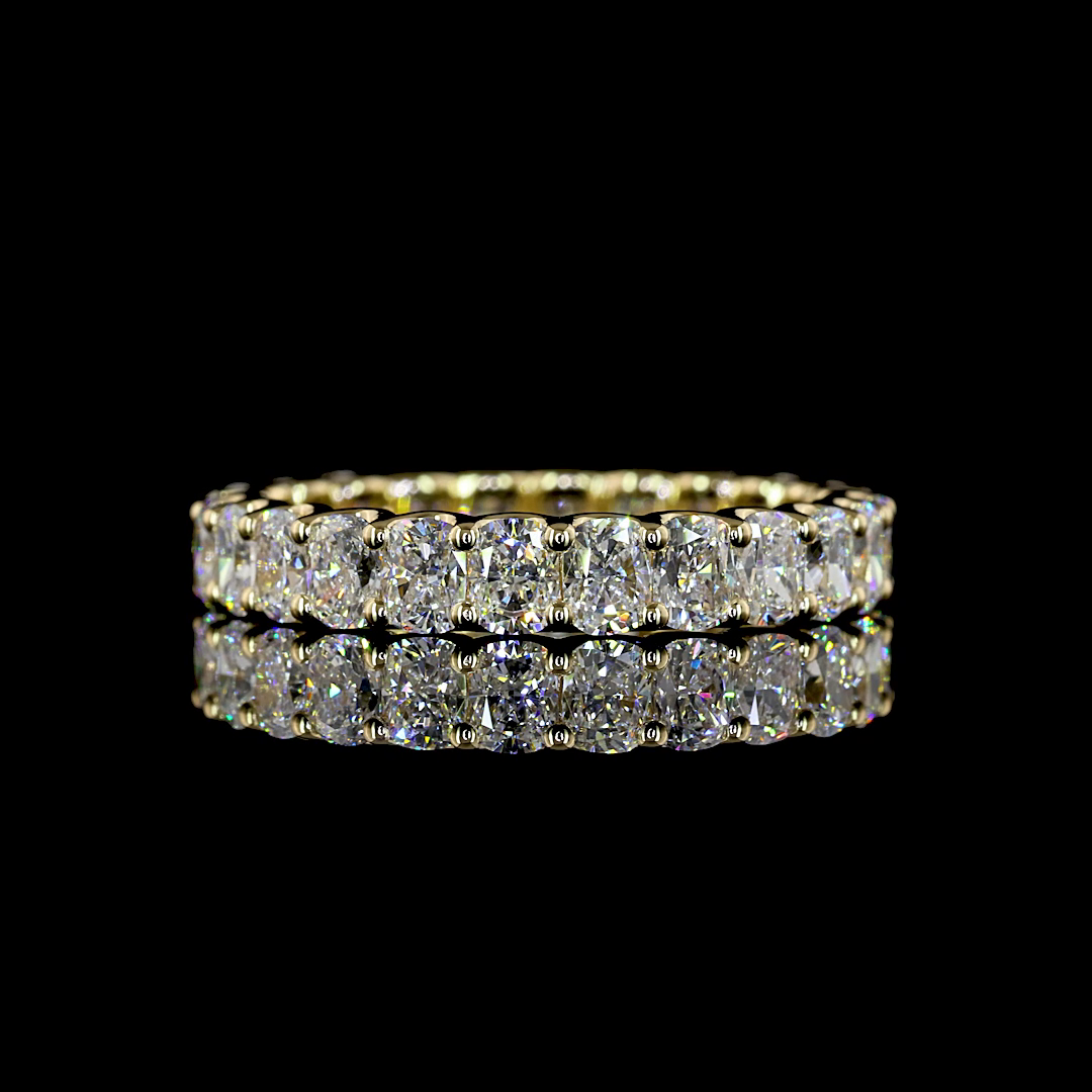 2.77 CTTW Cushion Brilliant Lab Grown Diamond Full Eternity Sz. 6.5 (E Color and VS Clarity)