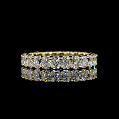 2.77 CTTW Cushion Brilliant Lab Grown Diamond Full Eternity Sz. 6.5 (E Color and VS Clarity)