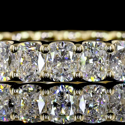 2.77 CTTW Cushion Brilliant Lab Grown Diamond Full Eternity Sz. 6.5 (E Color and VS Clarity)