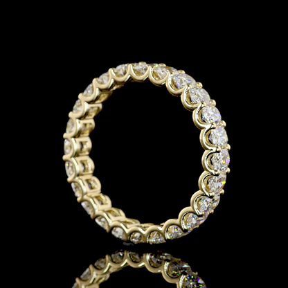 2.77 CTTW Cushion Brilliant Lab Grown Diamond Full Eternity Sz. 6.5 (E Color and VS Clarity)