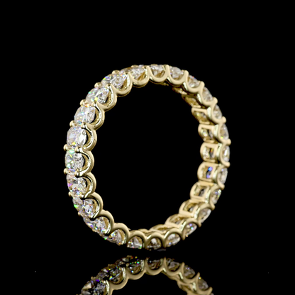2.77 CTTW Cushion Brilliant Lab Grown Diamond Full Eternity Sz. 6.5 (E Color and VS Clarity)