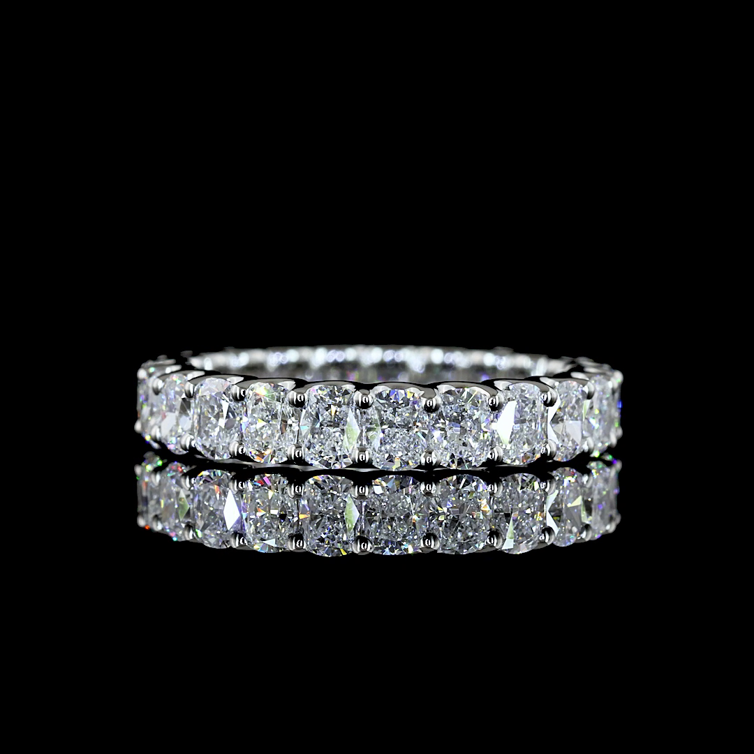 2.13 CTTW Cushion Brilliant Lab Grown Diamond Full Eternity Sz. 4 (E Color and VS Clarity)