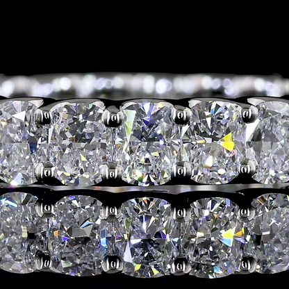 2.13 CTTW Cushion Brilliant Lab Grown Diamond Full Eternity Sz. 4 (E Color and VS Clarity)