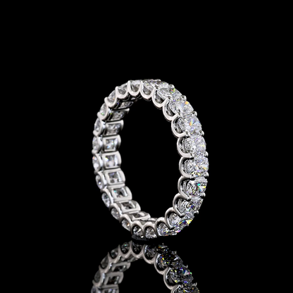 2.13 CTTW Cushion Brilliant Lab Grown Diamond Full Eternity Sz. 4 (E Color and VS Clarity)