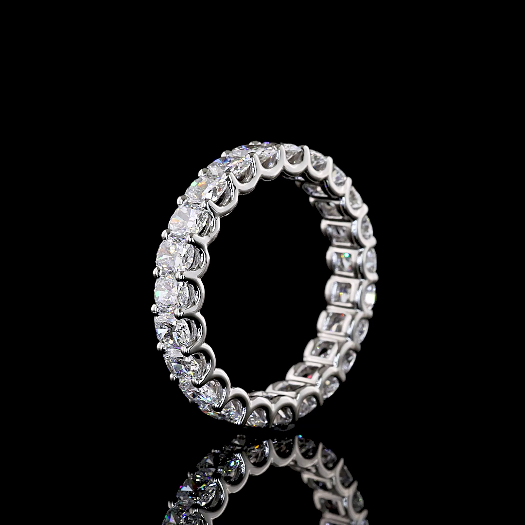 2.13 CTTW Cushion Brilliant Lab Grown Diamond Full Eternity Sz. 4 (E Color and VS Clarity)