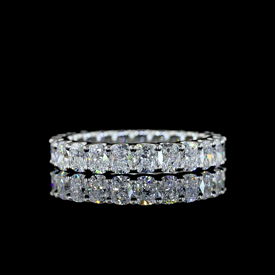 2.32 CTTW Cushion Brilliant Lab Grown Diamond Full Eternity Sz. 4.5 (E Color and VS Clarity)