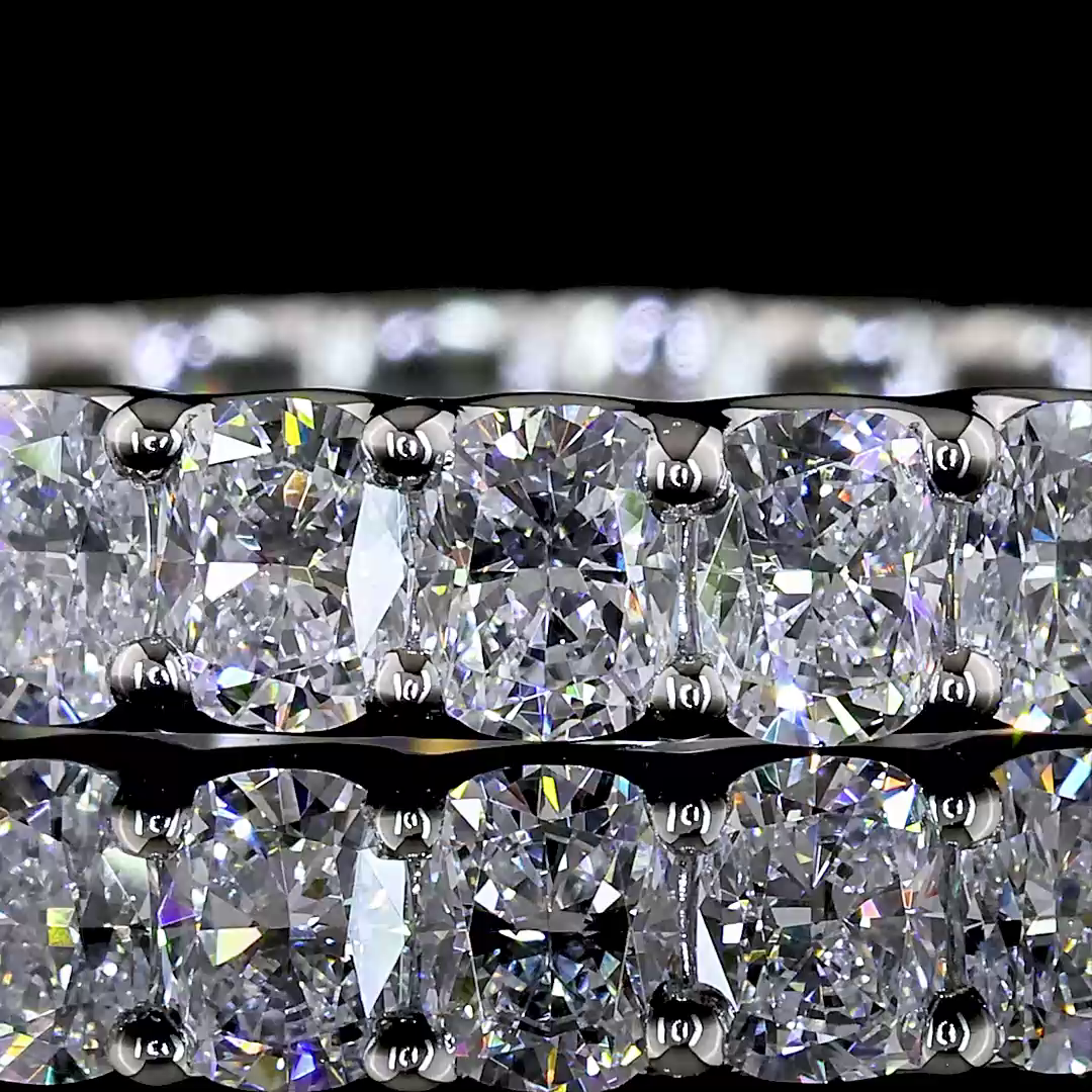 2.32 CTTW Cushion Brilliant Lab Grown Diamond Full Eternity Sz. 4.5 (E Color and VS Clarity)