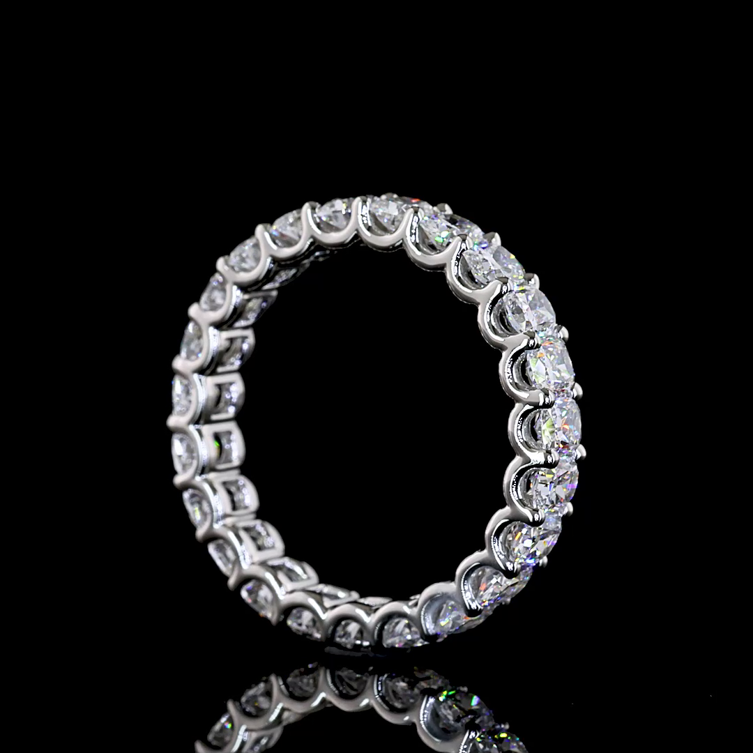 2.32 CTTW Cushion Brilliant Lab Grown Diamond Full Eternity Sz. 4.5 (E Color and VS Clarity)