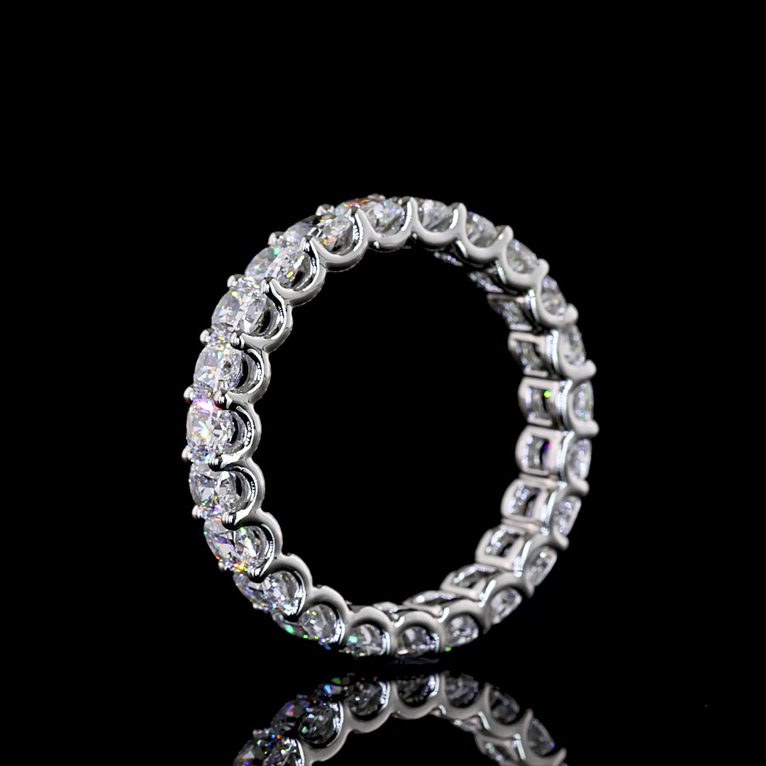 2.32 CTTW Cushion Brilliant Lab Grown Diamond Full Eternity Sz. 4.5 (E Color and VS Clarity)