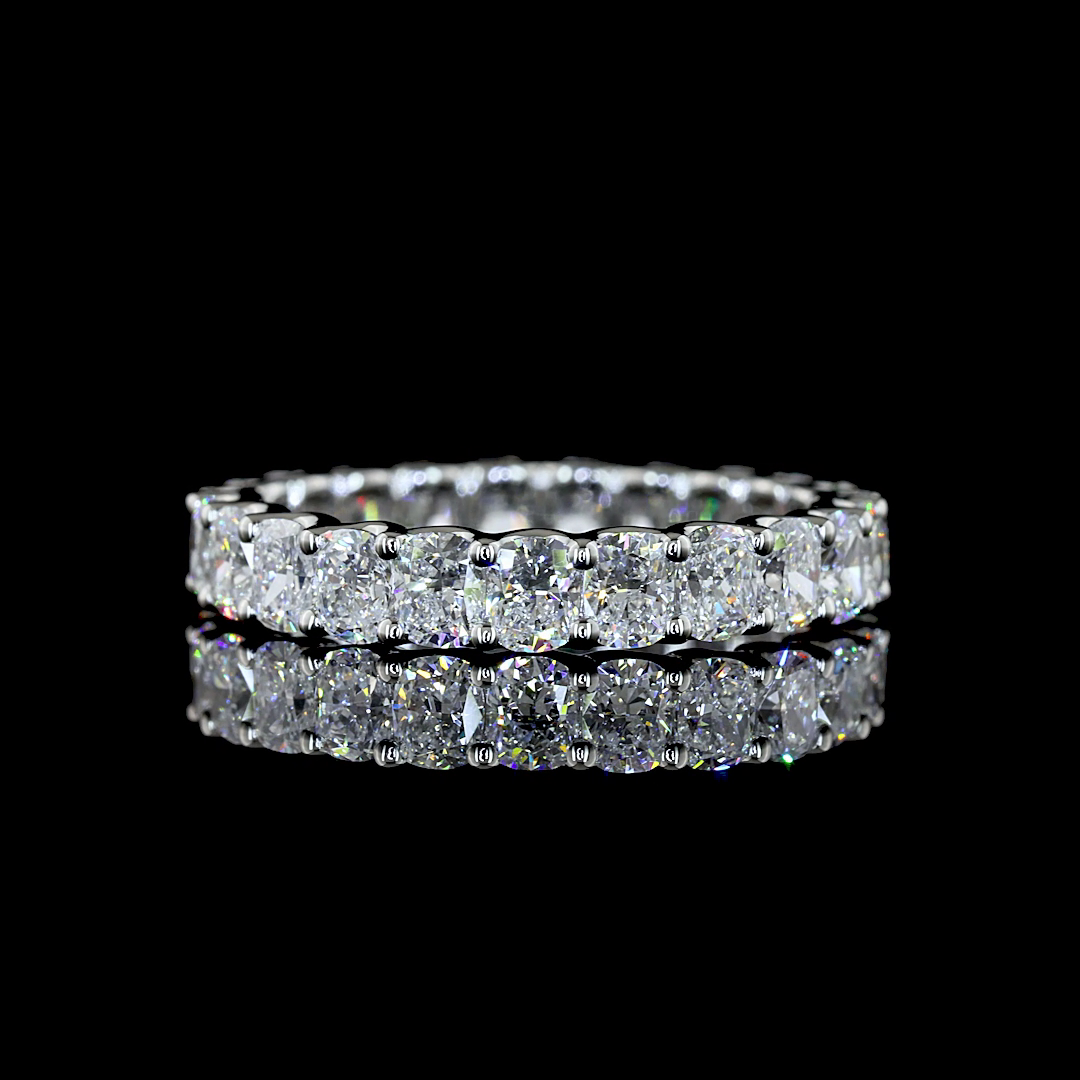 2.67 CTTW Cushion Brilliant Lab Diamond Full Eternity (E Color and VS Clarity)