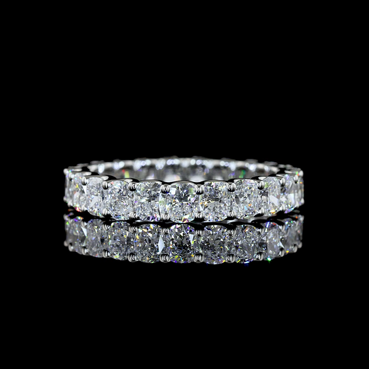 2.67 CTTW Cushion Brilliant Lab Diamond Full Eternity (E Color and VS Clarity)