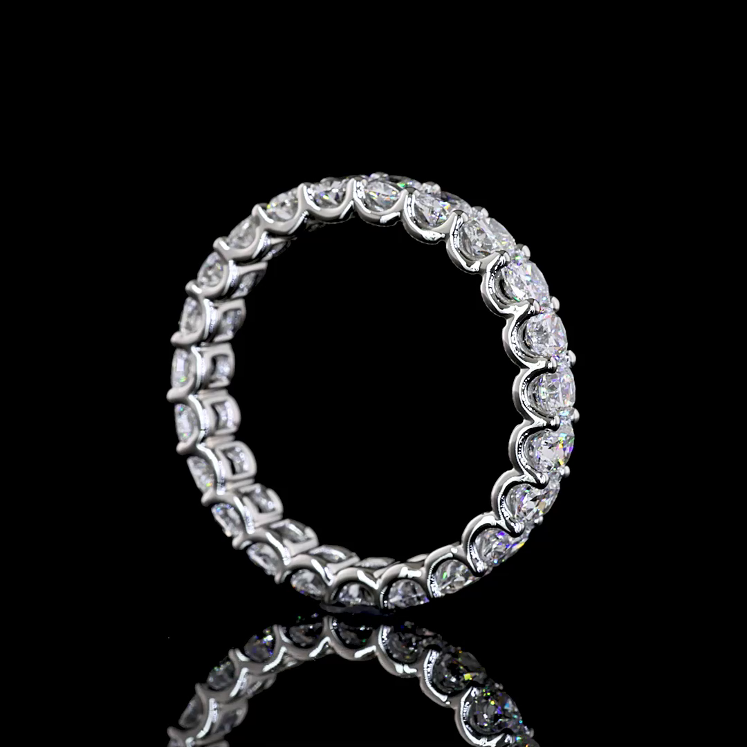 2.67 CTTW Cushion Brilliant Lab Diamond Full Eternity (E Color and VS Clarity)