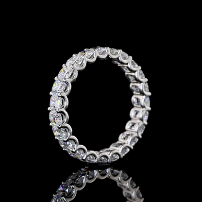 2.67 CTTW Cushion Brilliant Lab Diamond Full Eternity (E Color and VS Clarity)
