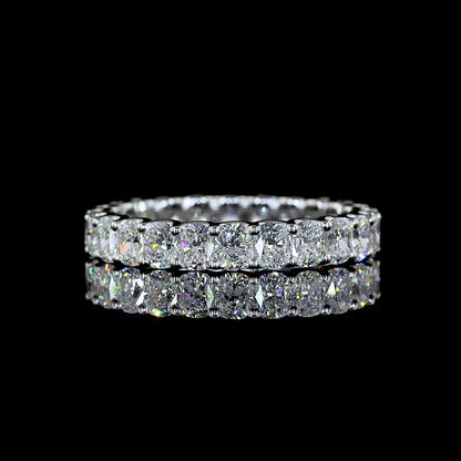 2.91 CTTW Cushion Brilliant Lab Grown Diamond Full Eternity Sz. 7.5 (E Color and VS Clarity)