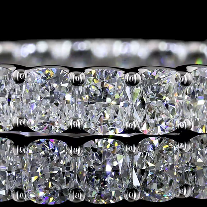 2.91 CTTW Cushion Brilliant Lab Grown Diamond Full Eternity Sz. 7.5 (E Color and VS Clarity)