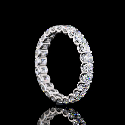 2.91 CTTW Cushion Brilliant Lab Grown Diamond Full Eternity Sz. 7.5 (E Color and VS Clarity)
