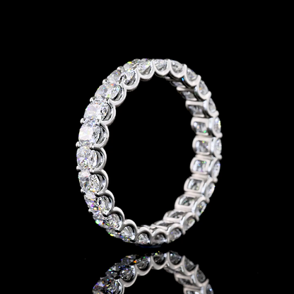 2.91 CTTW Cushion Brilliant Lab Grown Diamond Full Eternity Sz. 7.5 (E Color and VS Clarity)