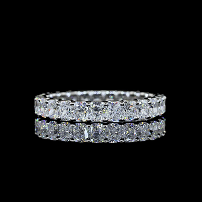 2.73 CTTW Cushion Brilliant Lab Grown Diamond Full Eternity Sz. 8 (E Color and VS Clarity)