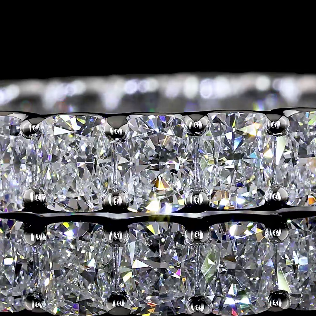 2.73 CTTW Cushion Brilliant Lab Grown Diamond Full Eternity Sz. 8 (E Color and VS Clarity)