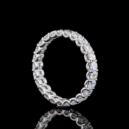 2.73 CTTW Cushion Brilliant Lab Grown Diamond Full Eternity Sz. 8 (E Color and VS Clarity)