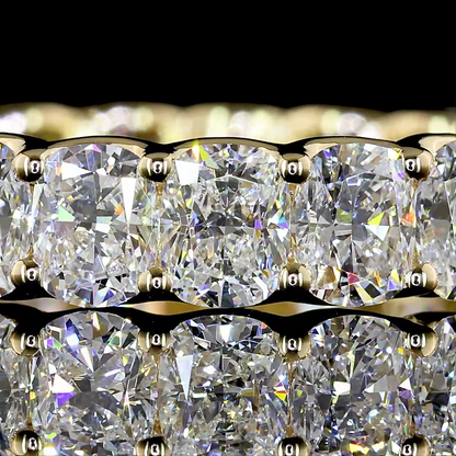 3.41 CTTW Cushion Brilliant Lab Grown Diamond Full Eternity Sz. 6.5 (E Color and VS Clarity)