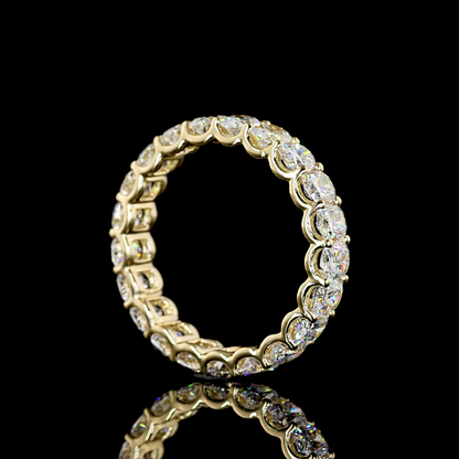 3.41 CTTW Cushion Brilliant Lab Grown Diamond Full Eternity Sz. 6.5 (E Color and VS Clarity)