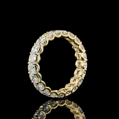 3.41 CTTW Cushion Brilliant Lab Grown Diamond Full Eternity Sz. 6.5 (E Color and VS Clarity)