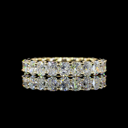 3.56 CTTW Cushion Brilliant Lab Grown Diamond Full Eternity Sz. 7.5 (E Color and VS Clarity)