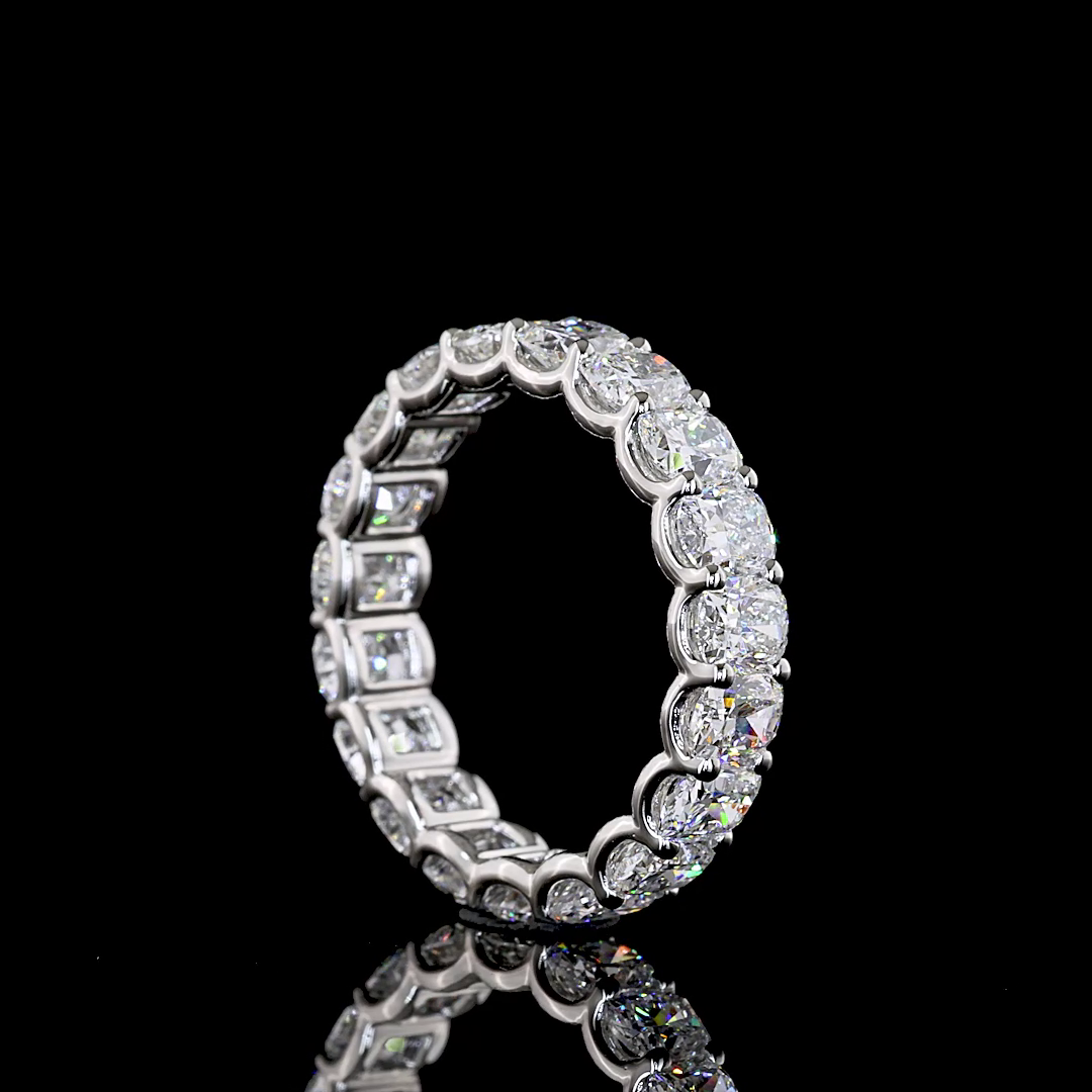 2.96 CTTW Cushion Brilliant Lab Diamond Full Eternity (E Color and VS Clarity)