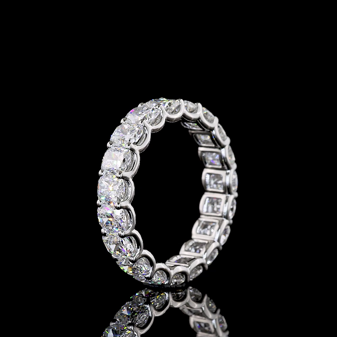 2.96 CTTW Cushion Brilliant Lab Diamond Full Eternity (E Color and VS Clarity)
