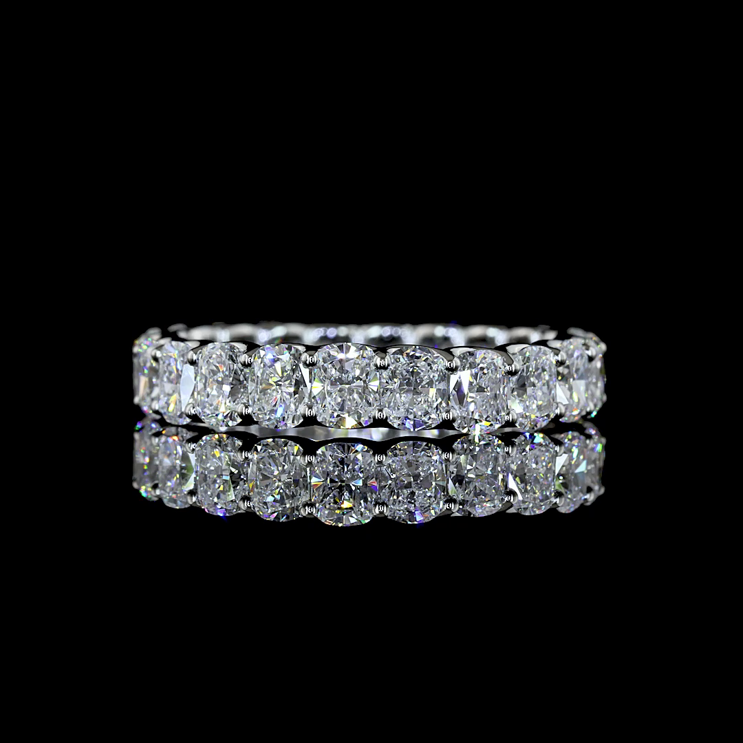 3.31 CTTW Cushion Brilliant Lab Diamond Full Eternity (E Color and VS Clarity)