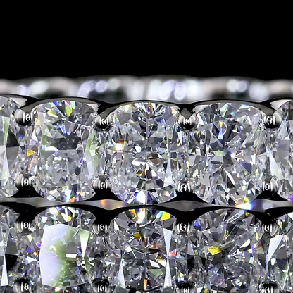 3.31 CTTW Cushion Brilliant Lab Diamond Full Eternity (E Color and VS Clarity)