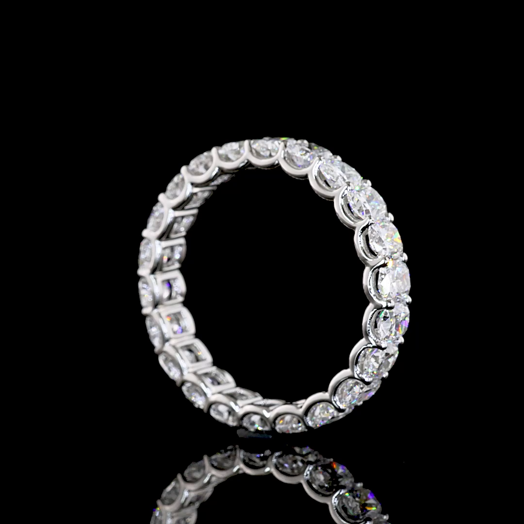 3.31 CTTW Cushion Brilliant Lab Diamond Full Eternity (E Color and VS Clarity)
