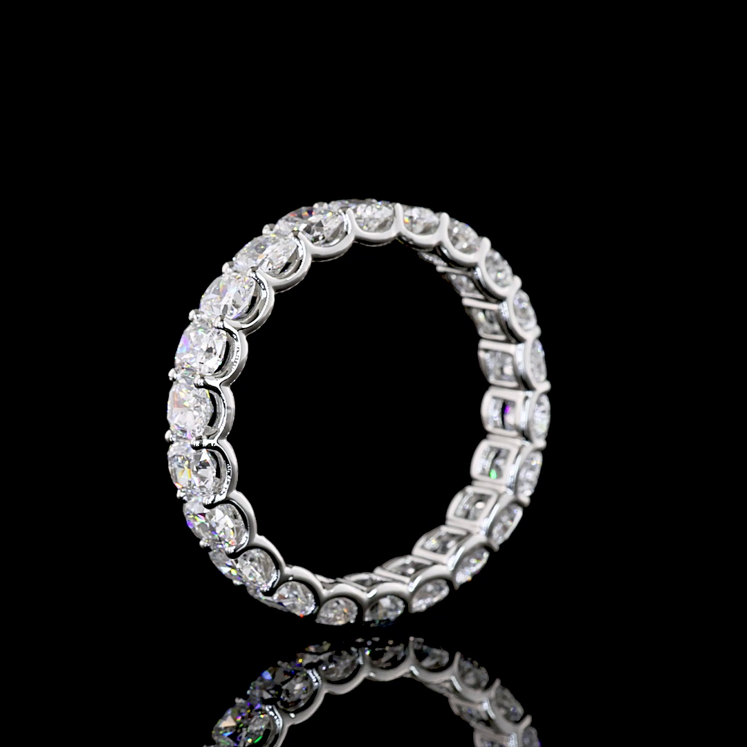3.31 CTTW Cushion Brilliant Lab Diamond Full Eternity (E Color and VS Clarity)